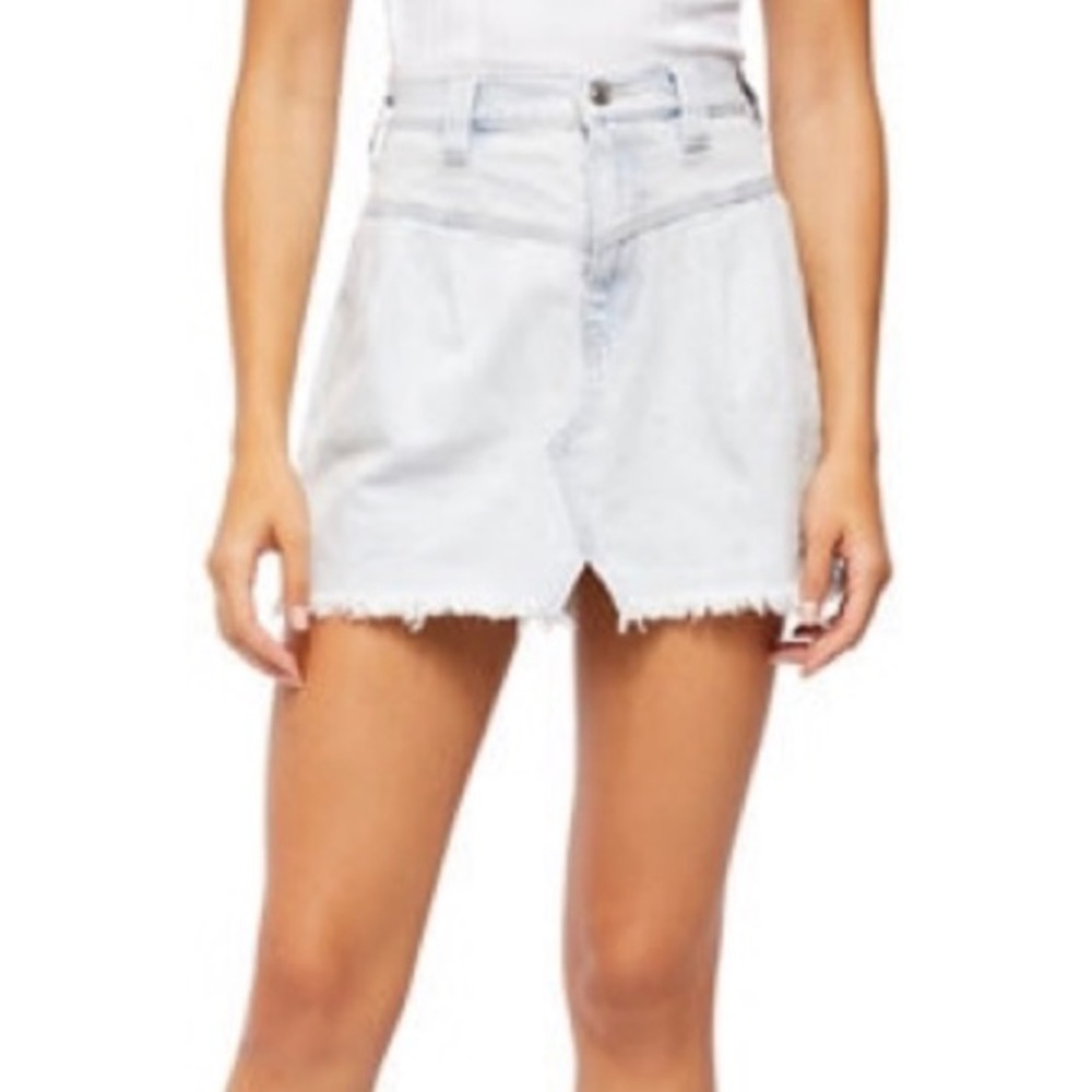 Free People Side Car Mini Skirt jean denim size 28 inches
